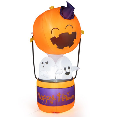 Costway 6FT Tall Halloween Inflatable Balloon 3 Ghosts Combo Blow-up ...