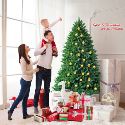 Costway 6FT Unlit Spruce Christmas Tree Premium PVC Hinged w/Foldable Metal Stand Xmas - 4