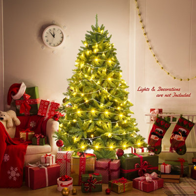 Costway 6FT Unlit Spruce Christmas Tree Premium PVC Hinged w/Foldable Metal Stand Xmas - 5