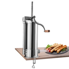 Costway 6L Vertical Sausage Stuffer Four Stuffing Tubes Stainless Steel Sausage Maker