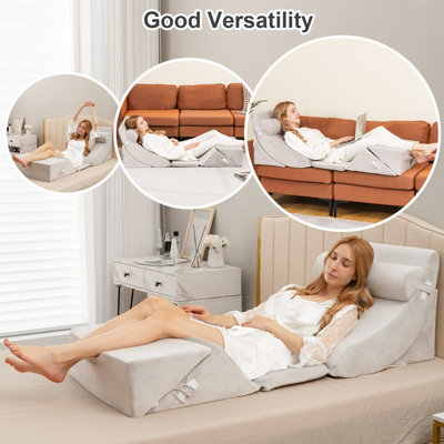 Costway 6PCS Bed Wedge Pillow Set Orthopedic Adjustable Foam Pillow for Pain Relief - 5