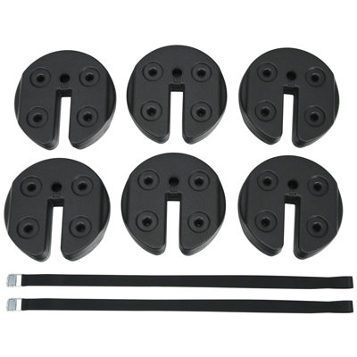Costway 6PCS Weight Plates 2.4kg Canopy Weights Water & Sand Filled Weights for Tents Canopy & Umbrella