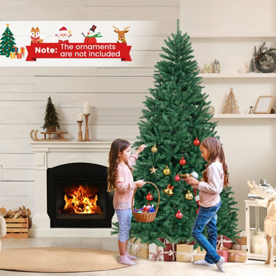 Costway 7.5FT Artificial Christmas Tree Hinged Xmas Full Tree W/ 2254 Lush Branch Tips - 4