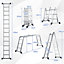 Costway 7-in-1 Folding Aluminum Ladder Multi-Purpose Extension Ladder Anti-Skid Pedal