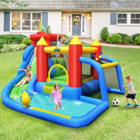 Costway 7-In-1 Inflatable Water Slide Jumping Bouncy Castle House Splash Pool Climbing
