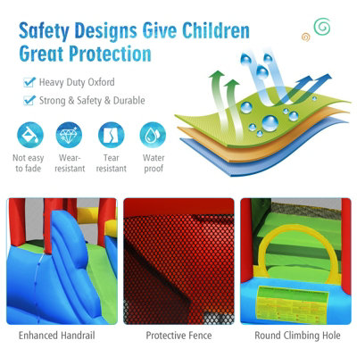 Costway 7-In-1 Inflatable Water Slide Jumping Bouncy Castle House Splash Pool Climbing - 5