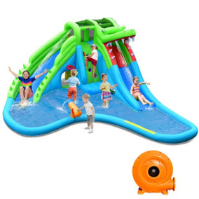 Costway 7-In-1 Inflatable Water Slide Jumping Bouncy Castle House with 780W Air Blower