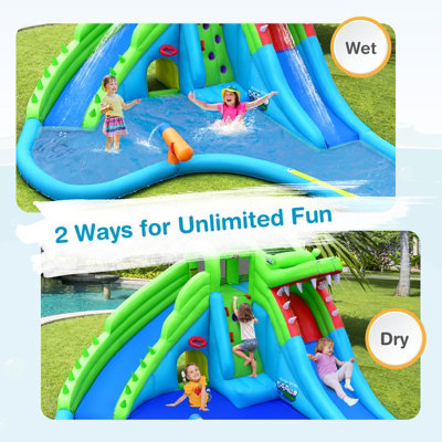 Costway 7-In-1 Inflatable Water Slide Jumping Bouncy Castle House with 780W Air Blower - 6