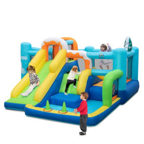 Costway 7-in-1 Jumbo Inflatable Bounce Castle Kids Jumping House w/ Long Slide
