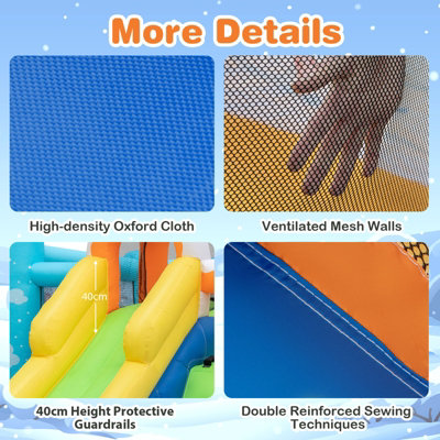 Costway 7-in-1 Jumbo Inflatable Bounce Castle Kids Jumping House w/ Long Slide - 6