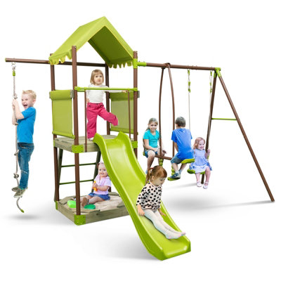 Costway 7-in-1 Swing Set Outdoor Metal Playset Kids Backyard