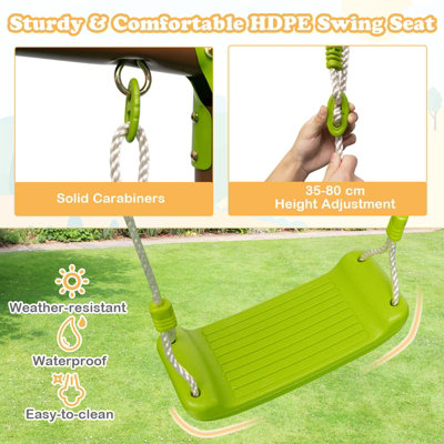 Costway 7 in 1 Swing Set Outdoor Metal Playset Kids Backyard Playground w Slide