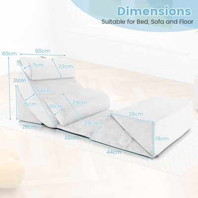 Costway 7 PCS Adjustable Support Pillow Set Bed Wedge Pillows Triangle Sit-up Pillow
