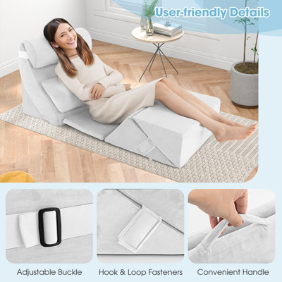 Costway 7 PCS Adjustable Support Pillow Set Bed Wedge Pillows Triangle Sit-up Pillow - 6