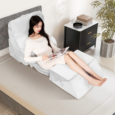 Costway 7 PCS Adjustable Support Pillow Set Bed Wedge Pillows Triangle Sit-up Pillow - 9