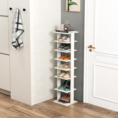 Costway 7 Tier Shoe Rack Hallway Shoe Storage Organizer Stand Bathroom Dispaly Shelf DIY at B Q