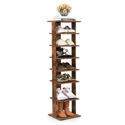 Costway 7-Tier Shoe Rack Hallway Shoe Storage Organizer Stand Bathroom Dispaly Shelf