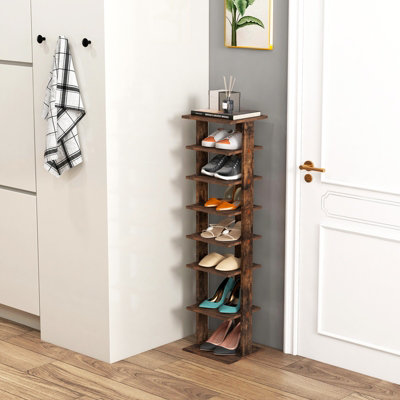 Costway 7-Tier Shoe Rack Hallway Shoe Storage Organizer Stand Bathroom Dispaly Shelf - 7