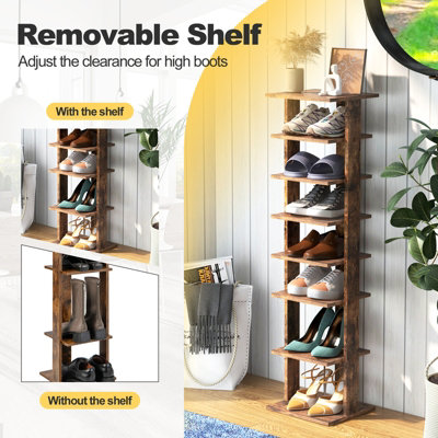 Costway 7-Tier Shoe Rack Hallway Shoe Storage Organizer Stand Bathroom Dispaly Shelf - 4