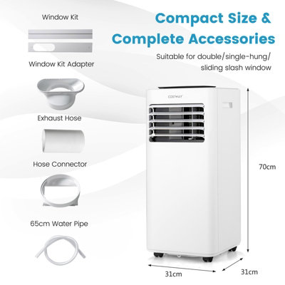 Costway 7000 BTU Portable Air Conditioner 5-in-1 Cooling Heating Fan Dehumidifier WIFI