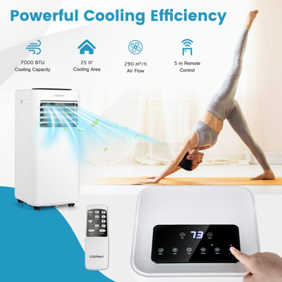 Costway 7000 BTU Portable Air Conditioner 5-in-1 Cooling Heating Fan Dehumidifier WIFI - 3