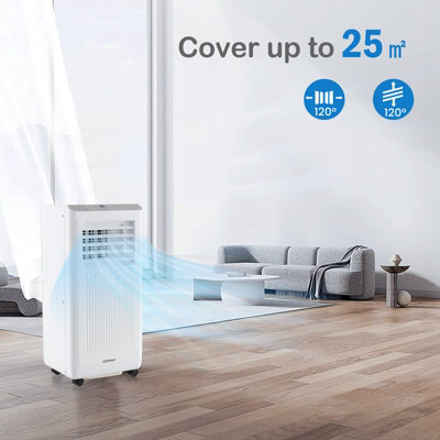 Costway 7000 BTU Portable Air Conditioner AC Unit on Wheels w/ Cooling Fan Dehumidifier & Sleep Modes - 6