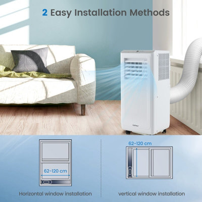 Costway 7000 BTU Portable Air Conditioner AC Unit on Wheels w/ Cooling Fan Dehumidifier & Sleep Modes - 8