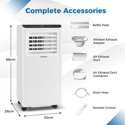 Costway 7000 BTU Portable Air Conditioner Floor AC Unit Air Cooler w/ Fan & Dehumidifier