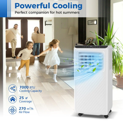 Costway 7000 BTU Portable Air Conditioner Floor AC Unit Air Cooler w/ Fan & Dehumidifier - 4