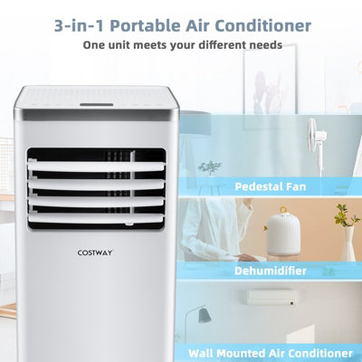 Costway 7000BTU Air Conditioner 3-in-1 Air Cooling Fan Dehumidifier with Remote Control