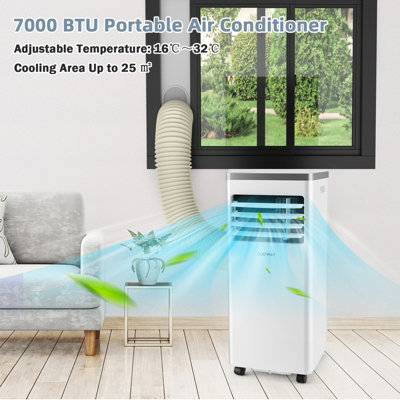 Costway 7000BTU Air Conditioner 3-in-1 Air Cooling Fan Dehumidifier with Remote Control