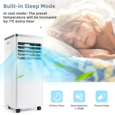 Costway 7000BTU Air Conditioner 3-in-1 Air Cooling Fan Dehumidifier with Remote Control - 7
