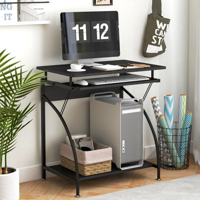 Costway 70cm Wooden Computer Desk Writing Workstation PC Laptop