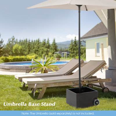 Costway 77kg Patio Umbrella Base Fillable Umbrella Stand Flower Box w/ 2 Universal Wheels - 8