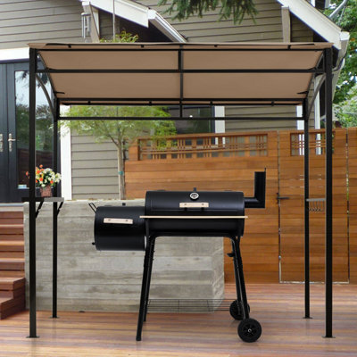 Costway 7ft Grill Gazebo Patio Barbecue Canopy Shelter Soft Top Storage Hooks - 4