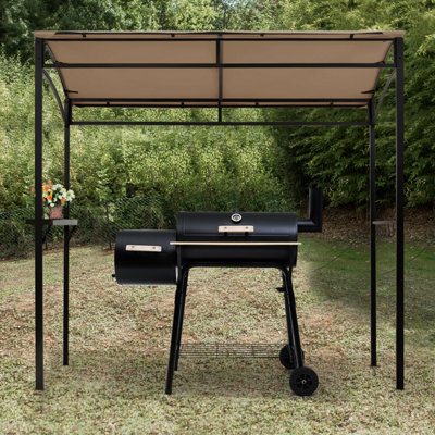 Costway 7ft Grill Gazebo Patio Barbecue Canopy Shelter Soft Top Storage Hooks - 5