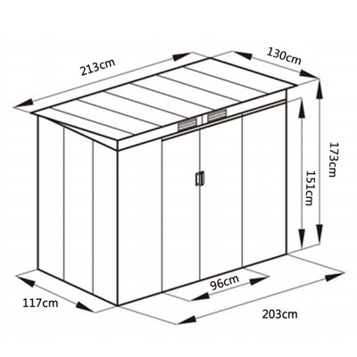 Costway 7FT x 4FT Outdoor Storage Shed Large Tool Utility Storage House W/ Sliding Door