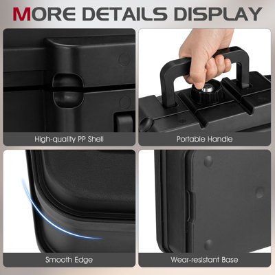 Costway 7L Fire & Water Resistant Security Safe Portable Safe Box Safe Chest w/ Key Lock - 6