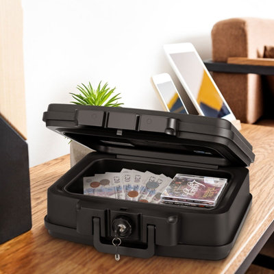 Costway 7L Fire & Water Resistant Security Safe Portable Safe Box Safe Chest w/ Key Lock - 9