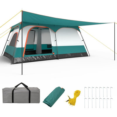 Costway 8-10 Person Waterproof Camping Tent with Porch 420 x 305 x 200 cm