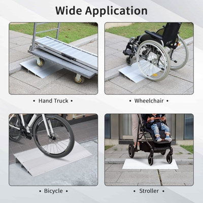 Costway 8.5CM Door Threshold Ramp Aluminum Adjustable Rise Entry Ramp for Wheelchair - 3