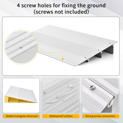Costway 8.5CM Door Threshold Ramp Aluminum Adjustable Rise Entry Ramp for Wheelchair - 8