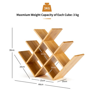 Costway 8-Bottle Bamboo Wine Rack Freestanding Wine Bottle Display Holder Storage Shelf