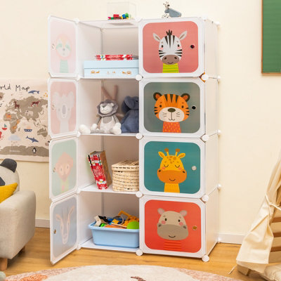 Costway 8-Cube Baby Closet Dresser Portable Kids Wardrobe
