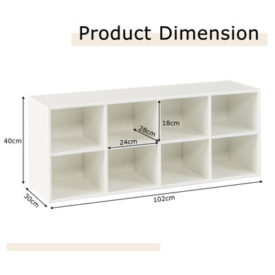 Costway 8-Cube Shoe Bench Entryway Shoe Rack Cabinet 8 Cubbies Storage Shelf