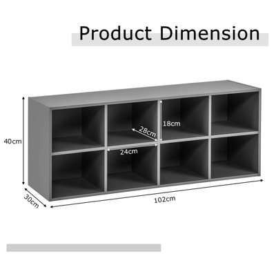Costway 8-Cube Shoe Bench Entryway Shoe Rack Cabinet W/ 8 Storage Cubbies