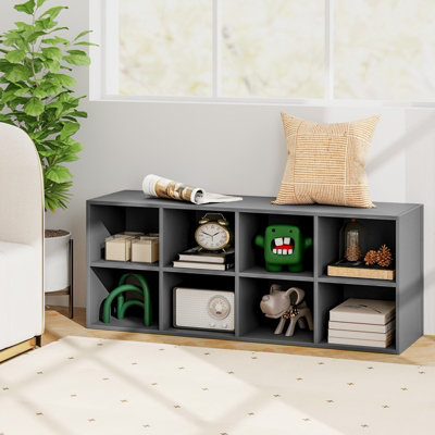 Costway 8-Cube Shoe Bench Entryway Shoe Rack Cabinet W/ 8 Storage Cubbies - 8