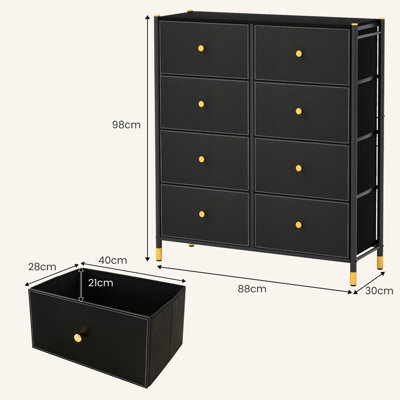 Costway 8 Drawers Dresser Tower Organizer Fabric Storage