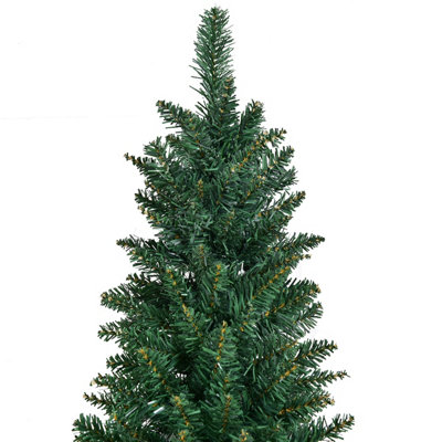 Costway 8 FT Artificial Christmas Tree Slim Pencil w/ Metal Stand Decorative Xmas Tree - 3