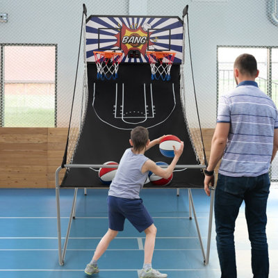 Costway 8 IN 1 Basketball Arcade Game Indoor Sport Basketball Arcade Shootout Scoreboard - 3